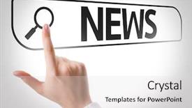  Presentation with search - Slide set featuring news written in search bar background and a light gray colored foreground