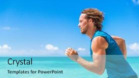  Presentation with active lifestyle - Slide set enhanced with sport runner man running sprint background and a arctic colored foreground