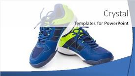  Presentation with shoes - Colorful presentation theme enhanced with sport-shoes-isolated-on-white backdrop and a white colored foreground