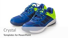  Presentation with shoes - Presentation design with sport-shoes-isolated-on-white background and a white colored foreground