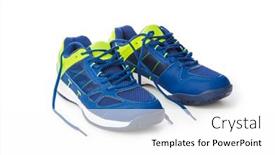  Presentation with shoes - Amazing slide set having sport-shoes-isolated-on-white backdrop and a white colored foreground