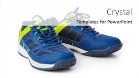  Presentation with sport - PPT theme with sport-shoes-isolated-on-white background and a white colored foreground