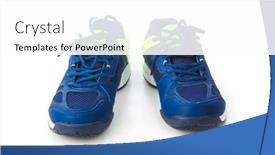  Presentation with sport - Colorful presentation theme enhanced with sport-shoes-isolated-on-white backdrop and a white colored foreground