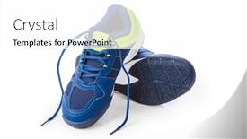  Presentation with sport - Presentation design enhanced with sport-shoes-isolated-on-white background and a white colored foreground