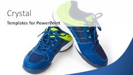  Presentation with shoes - Presentation theme featuring sport-shoes-isolated-on-white background and a white colored foreground
