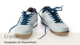  Presentation with shoes - Theme consisting of sport-shoes-isolated-on-white background and a soft green colored foreground