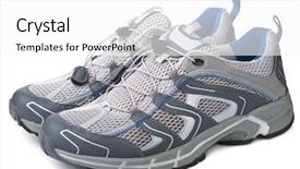  Presentation with running shoes - Slides enhanced with sport shoes isolated background and a white colored foreground