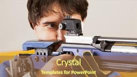  Presentation with shooting gun - Beautiful presentation design featuring sport shooting with air rifle backdrop and a tawny brown colored foreground
