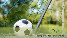  Presentation with soccer net - Colorful theme enhanced with sport-soccer-and-game-ball backdrop and a  colored foreground