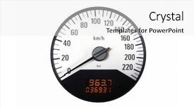  Presentation with sport - Beautiful PPT theme featuring sport speedometer isolated on white backdrop and a  colored foreground