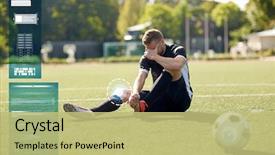  Presentation with sport injury - Slide set featuring sport sports injury and people background and a yellow colored foreground