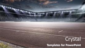  Presentation with stadium - Presentation design enhanced with sport-stadium-in-lights-mixed background and a gray colored foreground