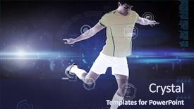  Presentation with football blue - Amazing PPT layouts having sport technology - football player against blue dots backdrop and a  colored foreground