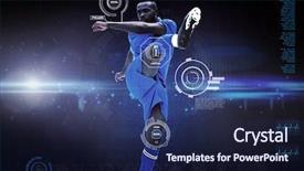  Presentation with football blue - Cool new presentation with sport technology - football player against blue dots backdrop and a  colored foreground