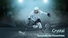  Presentation with ice hockey - Presentation theme featuring sport technology - ice hockey player background and a  colored foreground