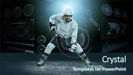  Presentation with ice hockey - Slides with sport technology - ice hockey player background and a  colored foreground