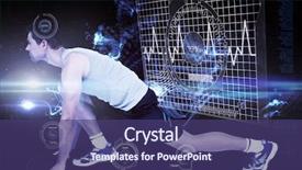  Presentation with posture - Slide set enhanced with sport technology - side view of a young background and a  colored foreground