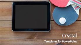  Presentation with table tennis - PPT theme featuring sport technology game and objects background and a tawny brown colored foreground