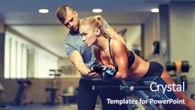  Presentation with personal training - Amazing slides having sport training fitness lifestyle backdrop and a navy blue colored foreground