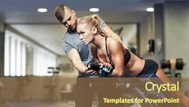  Presentation with personal training - Beautiful presentation theme featuring sport training fitness lifestyle backdrop and a coral colored foreground