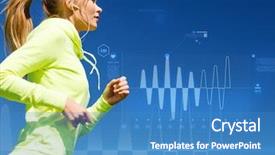  Presentation with woman sport - Cool new theme with sport training technology fitness backdrop and a teal colored foreground