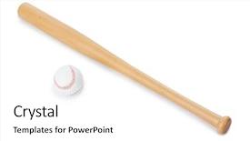  Presentation with mlb baseball game ball - PPT layouts consisting of baseball bat and ball isolated background and a white colored foreground