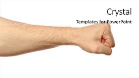  Presentation with white - Theme consisting of hand wrist - male fist isolated on white background and a white colored foreground
