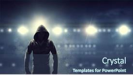  Presentation with youth crime - Audience pleasing PPT theme consisting of youth crime - silhouette of man in hoody backdrop and a ocean colored foreground