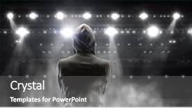  Presentation with youth crime - PPT theme featuring youth crime - silhouette of man in hoody background and a gray colored foreground