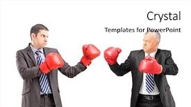  Presentation with boxing fight - Slide deck featuring meat on hot coal ember background and a tawny brown colored foreground