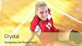  Presentation with volleyball - Beautiful theme featuring sport with beautiful young girl backdrop and a blonde colored foreground