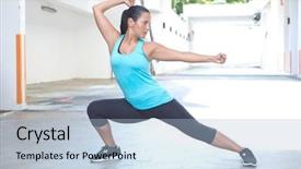 Presentation with tai chi - PPT layouts featuring sport woman demonstrating tai chi background and a light blue colored foreground