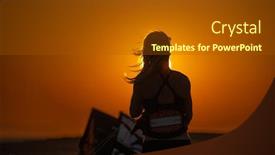  Presentation with woman sport - Theme with sport-woman-makes-out-slings background and a tawny brown colored foreground