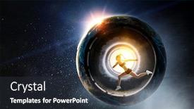  Presentation with running race - Colorful PPT layouts enhanced with sport woman running race mixed media backdrop and a tawny brown colored foreground