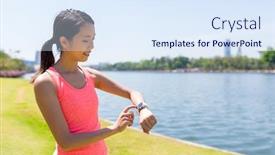  Presentation with woman sport - Slide deck with sport-woman-use-of-smart background and a sky blue colored foreground