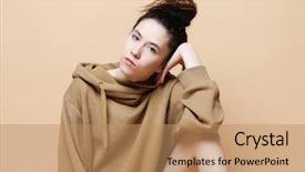  Presentation with fashion - Amazing PPT theme having sporti - fashion model fashion teenage girls backdrop and a coral colored foreground