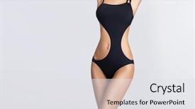  Presentation with health diet - Presentation design consisting of sporti - young fit and beautiful girl background and a white colored foreground