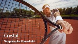  Presentation with tennis - Cool new PPT layouts with sporting clays - racket in tennis player s backdrop and a tawny brown colored foreground