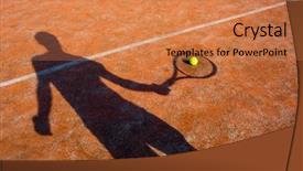  Presentation with tennis - Presentation design with sporting clays - shadow of a tennis player background and a coral colored foreground