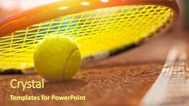  Presentation with court - Amazing presentation having sporting clays - tennis ball on a tennis backdrop and a tawny brown colored foreground