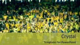  Presentation with basketball court - Presentation theme having sporting events - blurred background of crowd background and a yellow colored foreground