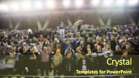  Presentation with basketball court - Audience pleasing theme consisting of sporting events - blurred background of crowd backdrop and a tawny brown colored foreground