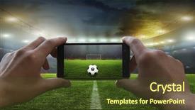  Presentation with football game security - Cool new slide deck with sporting events - football fan removes the football backdrop and a tawny brown colored foreground