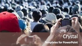  Presentation with concert - PPT layouts featuring sporting events - large crowd of people watching background and a violet colored foreground