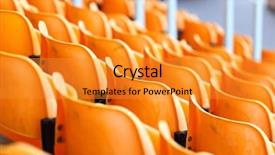  Presentation with stadium - PPT theme consisting of sporting events - seats in stadium background and a gold colored foreground