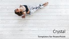  Presentation with bright white - Presentation theme featuring sporting figure - young beautiful girl wearing fashion background and a white colored foreground