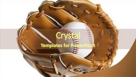  Presentation with baseball - Presentation with sporting goods - baseball and mitt background and a tawny brown colored foreground