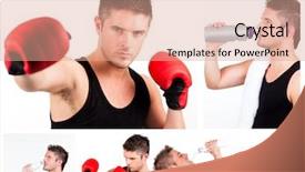  Presentation with fight two boxer boxing - Audience pleasing slide deck consisting of sporting goods - collage of male boxer while backdrop and a  colored foreground