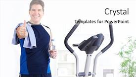  Presentation with health hope healing - Amazing slide set having sporting goods - healthy smiling strong man health backdrop and a  colored foreground