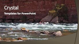  Presentation with kayak - Colorful PPT layouts enhanced with woman in a kayak overcame backdrop and a wine colored foreground